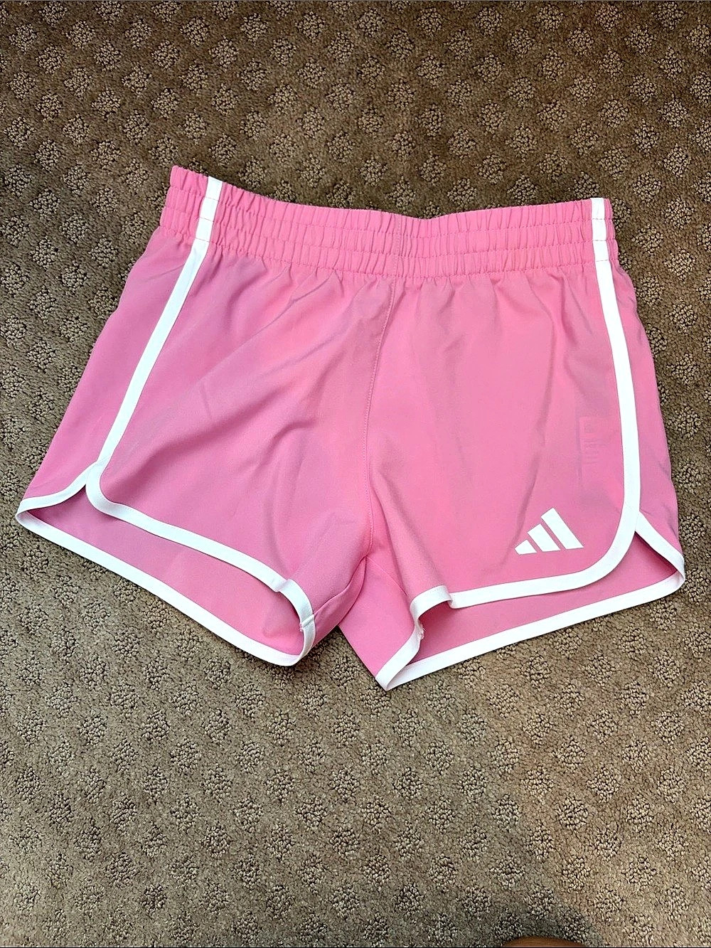 Adidas Woven Pacer Short  Pink & White Size M (10/12) NWT